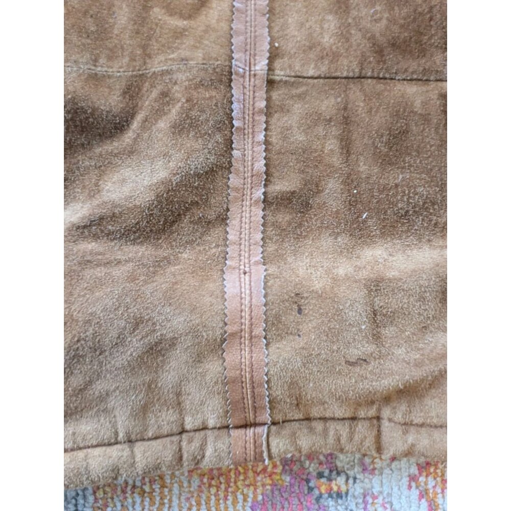 Vintage Ruggedwear Leather Coat-Sm (Fits M/L) - Womens-Faux Shearling Lined-Read - Picture 14 of 16